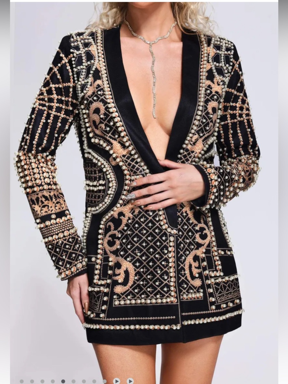 Bella Barnett Dole Pearl Blazer Dress